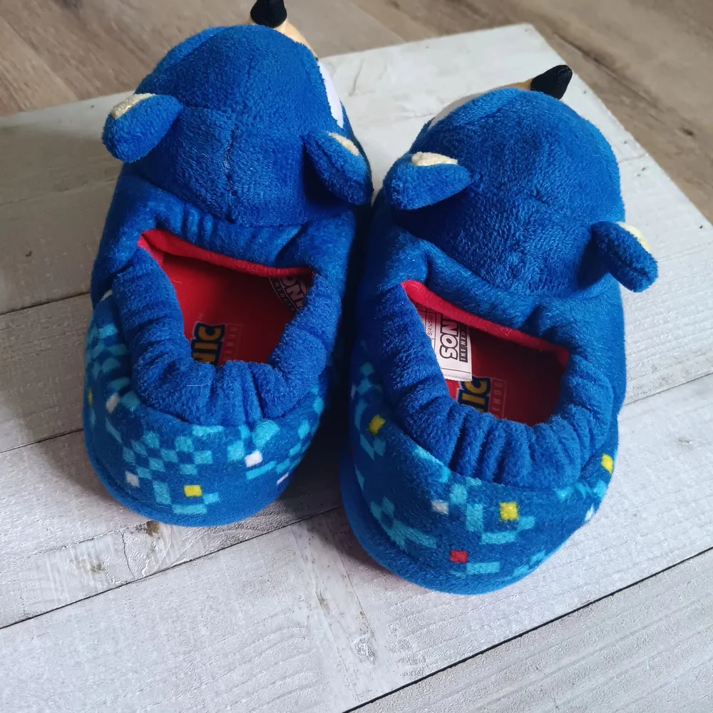 Sonic the Hedgehog Blue Kids Slippers Sz Baby5/6